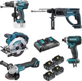 MAKITA Set van 5 DLX5039PTJ Machines - 18 V
