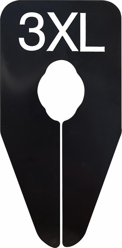 Maatschijf / Maatring / Maataanduider / Maataanduiding zwart/wit 3XL
