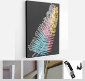 Modern abstract face, leave, hands, shapes. Minimalism concept. Line art drawing style - Modern Art Canvas - Vertical - 1771197014 - 40-30 Vertical