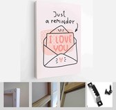 Valentines day peach pink and off-white greeting card vector set with calligraphy love messages - Modern Art Canvas - Vertical - 1859901970 - 115*75 Vertical