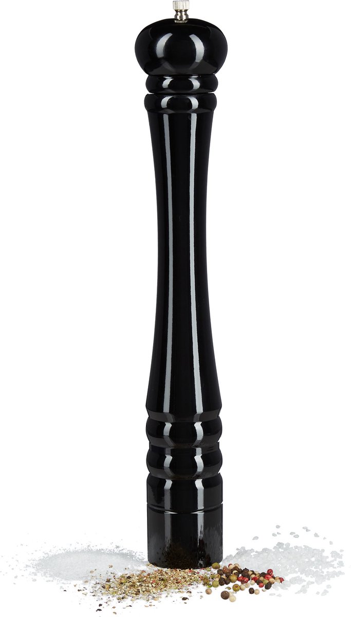 pepermolen hout - 40 cm - groot - handmatig - zwart