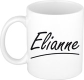 Elianne naam cadeau mok / beker sierlijke letters - Cadeau collega/ moederdag/ verjaardag of persoonlijke voornaam mok werknemers
