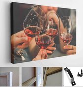 People drink wine enjoy night, Business People Party Celebration Success Concept - Modern Art Canvas - Horizontal - 532006042 - 40*30 Horizontal