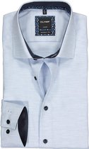 OLYMP Luxor modern fit overhemd - lichtblauw 2-ply twill - Strijkvrij - Boordmaat: 43