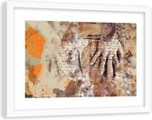 Foto in frame , Abstracte Handen van een vrouw , 120x80cm ,  Multikleur , wanddecoratie , Premium print