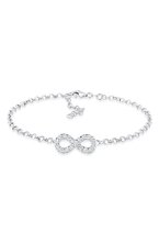 Elli Dames Armbanden Dames Infinity Symbol Infinity Basic met Kristallen in 925 Sterling Zilver