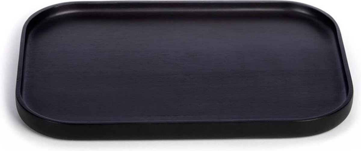 XLBoom - NERO rechthoekig dienblad Medium - Zwart rubberhout - 30x21xh2cm