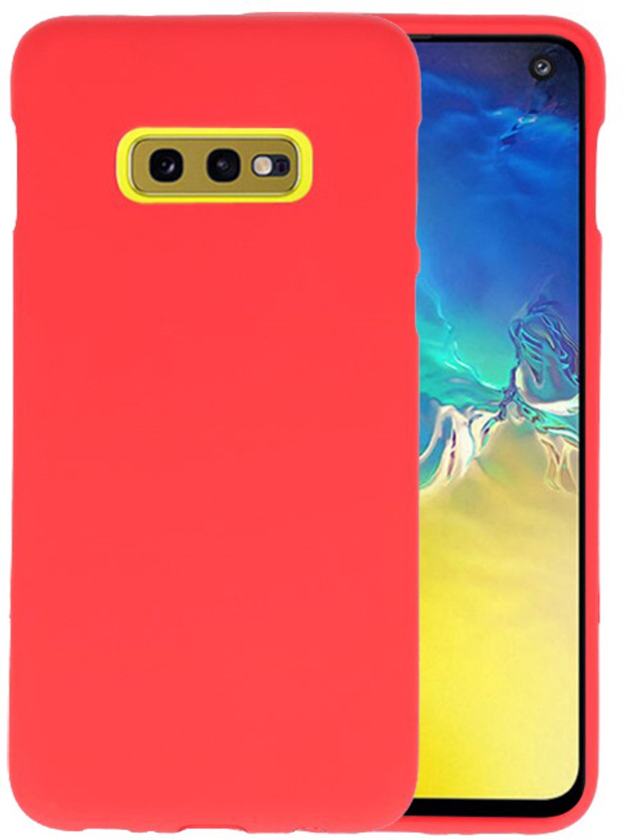 Hoesje Geschikt voor de Samsung Galaxy S10e - Backcover Color Telefoonhoesje - Rood