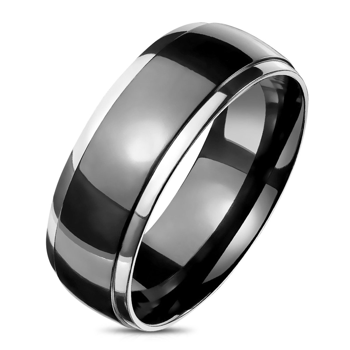 Ringen Mannen - Ring Dames - Ringen Dames - Ringen Vrouwen - Zwarte Ring - Heren Ring - Ring - Van Titanium - Smooth
