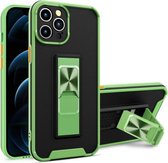 Dual-color Skin Feel TPU + PC Magnetische schokbestendige hoes met onzichtbare houder voor iPhone 12 mini (grasgroen)