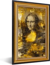 Fotolijst incl. Poster - Mona Lisa - Da Vinci - Lijst - Goud - 40x60 cm - Posterlijst