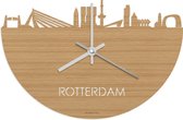Skyline Klok Rotterdam Bamboe hout - Ø 40 cm - Woondecoratie - Wand decoratie woonkamer - WoodWideCities