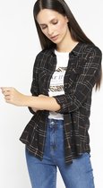 LOLALIZA Geblokt hemd met lurex - Zwart - Maat 34