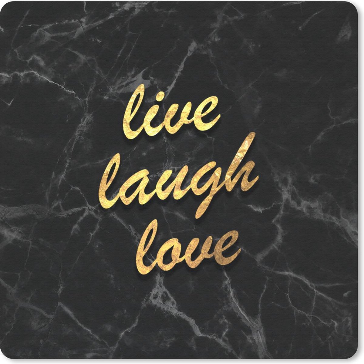 Muismat 30x30 cm - Mousepad Quote - Love - Marmer print - Goud - Muismatten