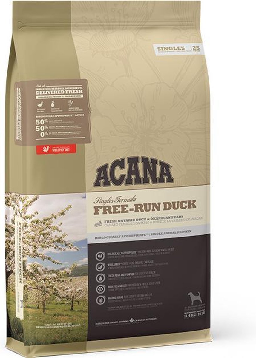 Acana SINGLES Free-Run Duck 11.4 kg. | 11.4 kilogram
