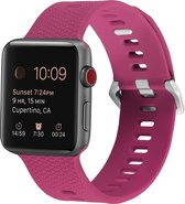 By Qubix Siliconen bandje met motief - Roze - Geschikt voor Apple Watch 38mm - 40mm - 41mm - Compatible Apple watch bandje - smartwatch bandje