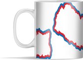 Mok - Illustratie van de kaart van Nepal met rode en blauwe lijnen - 350 ml - Beker