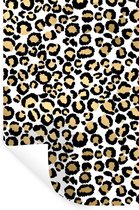 Muurstickers - Sticker Folie - Patronen - Panterprint - Goud - 80x120 cm - Plakfolie - Muurstickers Kinderkamer - Zelfklevend Behang - Zelfklevend behangpapier - Stickerfolie