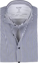OLYMP Luxor Jersey Stretch Overhemd 24/Seven Strepen Donkerblauw - maat 38