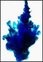 Poster van donkerblauw gekleurde inkt onderwater - 20x30 cm