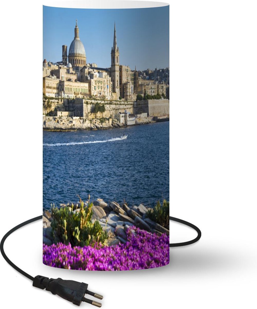 Lamp - Nachtlampje - Tafellamp slaapkamer - Valetta aan het water - 33 cm hoog - Ø15.9 cm - Inclusief LED lamp
