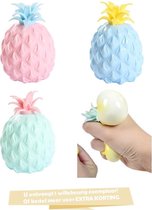 Ananas anti stressbal - Knijpbal - 3 stuks - Fidget Toys
