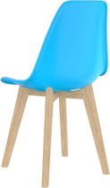 4 Moderne kunststof eetkamerstoelen stoelen - licht blauw - ergonomische kuipstoelen - Nordic Blanc - Palerma Design - light blue - ergonomisch - stoel - zetel - woonkamerstoelen - zitting - 