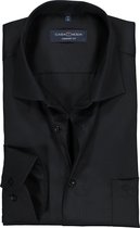 Casa Moda Comfort Fit overhemd - zwart twill - boordmaat 49