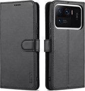 Voor Xiaomi Mi 11 Ultra AZNS Huid Voelen Kalf Textuur Horizontale Flip Lederen Case met Kaartsleuven & Houder & Portemonnee (Zwart)