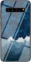 Voor Samsung Galaxy S10 5G Sterrenhemel Geschilderd Gehard Glas TPU Schokbestendig Beschermhoes (Star Chess Rob)