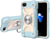Schokbestendige siliconen + pc-beschermhoes met dubbele ringhouder voor iPhone 6 Plus / 6s Plus / 7 Plus / 8 Plus (ijsblauw)