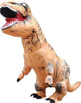 Opblaasbare dinosaurus volwassen kostuum halloween opgeblazen draak kostuums partij carnaval kostuum voor dames heren (bruin)-Bruin