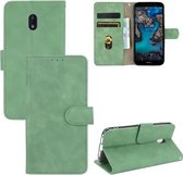 Voor Nokia C1 Plus Effen Kleur Huid Voelen Magnetische Gesp Horizontale Flip Kalf Textuur PU Lederen Case met Houder & Kaartsleuven & Portemonnee (Groen)