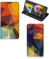 Smartphone Hoesje Google Pixel 4a Leuk Book Case Polygon Color