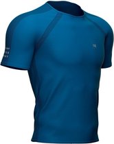 Compressport Sportshirt Ss Heren Polyamide/polyester Blauw Mt M