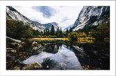 Walljar - Mountain Lake - Muurdecoratie - Canvas schilderij