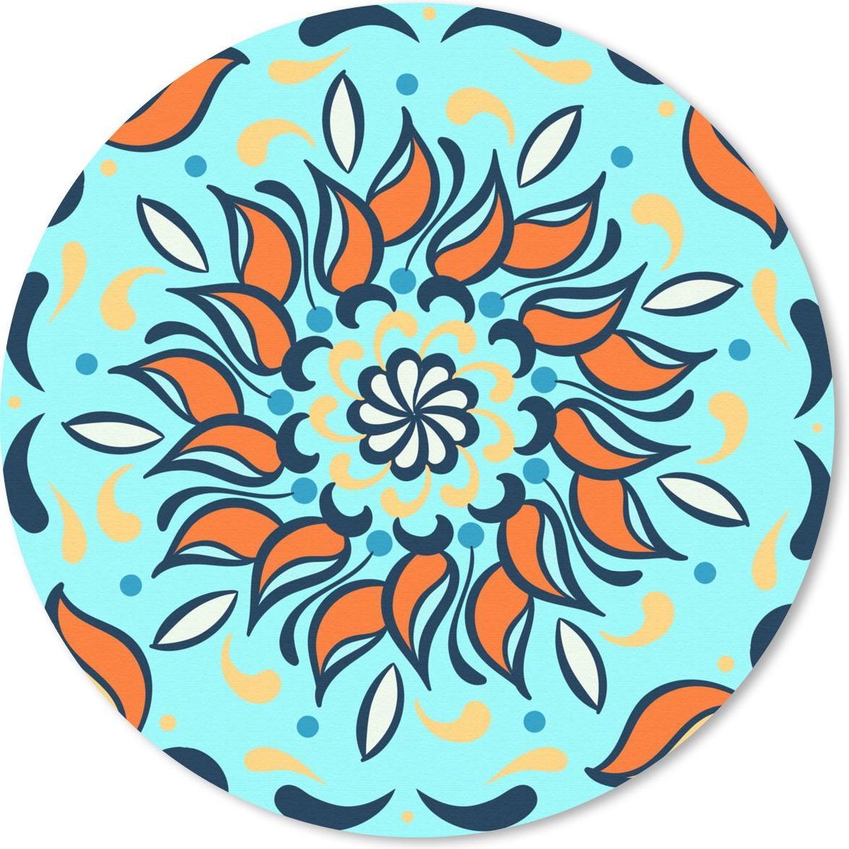 Muismat rond 40x40 cm - Mousepad Bloem - Elementen - Patroon - Ronde muismatten