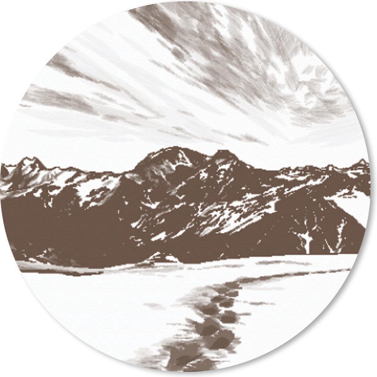 Muismat rond 50x50 cm - Mousepad Berg - Zee - Strand - Ronde muismatten