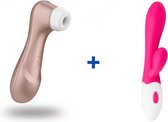 Satisfyer Pro 2 Next Generation - Luchtdruk Vibrator + Aurora Vibe Rabbit Vibrator - Tarzan Vibrator