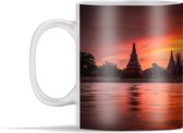 Mok - Oude Tempels in Ayutthaya met een oranje luch - 350 ml - Beker