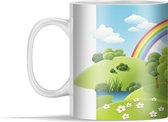 Mok - een groen landschap met een regenboog - 350 ml - Beker