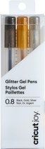 Cricut Joy Medium Punt Gel Pennenset - glitter zwart, goud, zilver - 3 stuks