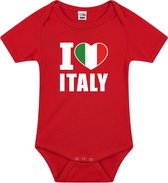 I love Italy baby rompertje rood jongens en meisjes - Kraamcadeau - Babykleding - Italie landen romper 80 (9-12 maanden)