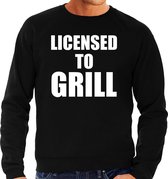 Licensed to grill bbq / barbecue sweater zwart - cadeau trui voor heren - verjaardag / vaderdag kado S