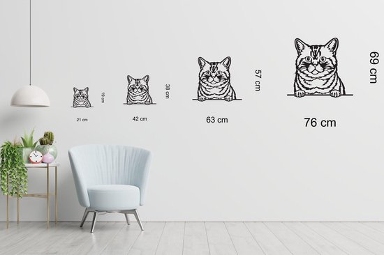 Brazilian Shorthair - Brazilian Shorthair - Chat - Femelle - M - 57x63cm - Zwart - décoration murale