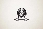 Amerikaans-Engelse Coonhound - American English Coonhound - hond met pootjes - S - 38x41cm - Zwart - wanddecoratie