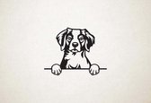 Epagneul Breton - Brittany Spaniel - hond met pootjes - S - 38x49cm - Zwart - wanddecoratie