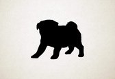 Pugalier - Silhouette hond - L - 75x99cm - Zwart - wanddecoratie