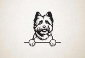 Cairn Terrier - hond met pootjes - S - 45x46cm - Zwart - wanddecoratie