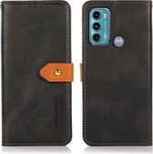 KHAZNEH Motorola Moto G60s Hoesje Wallet Book Case Zwart